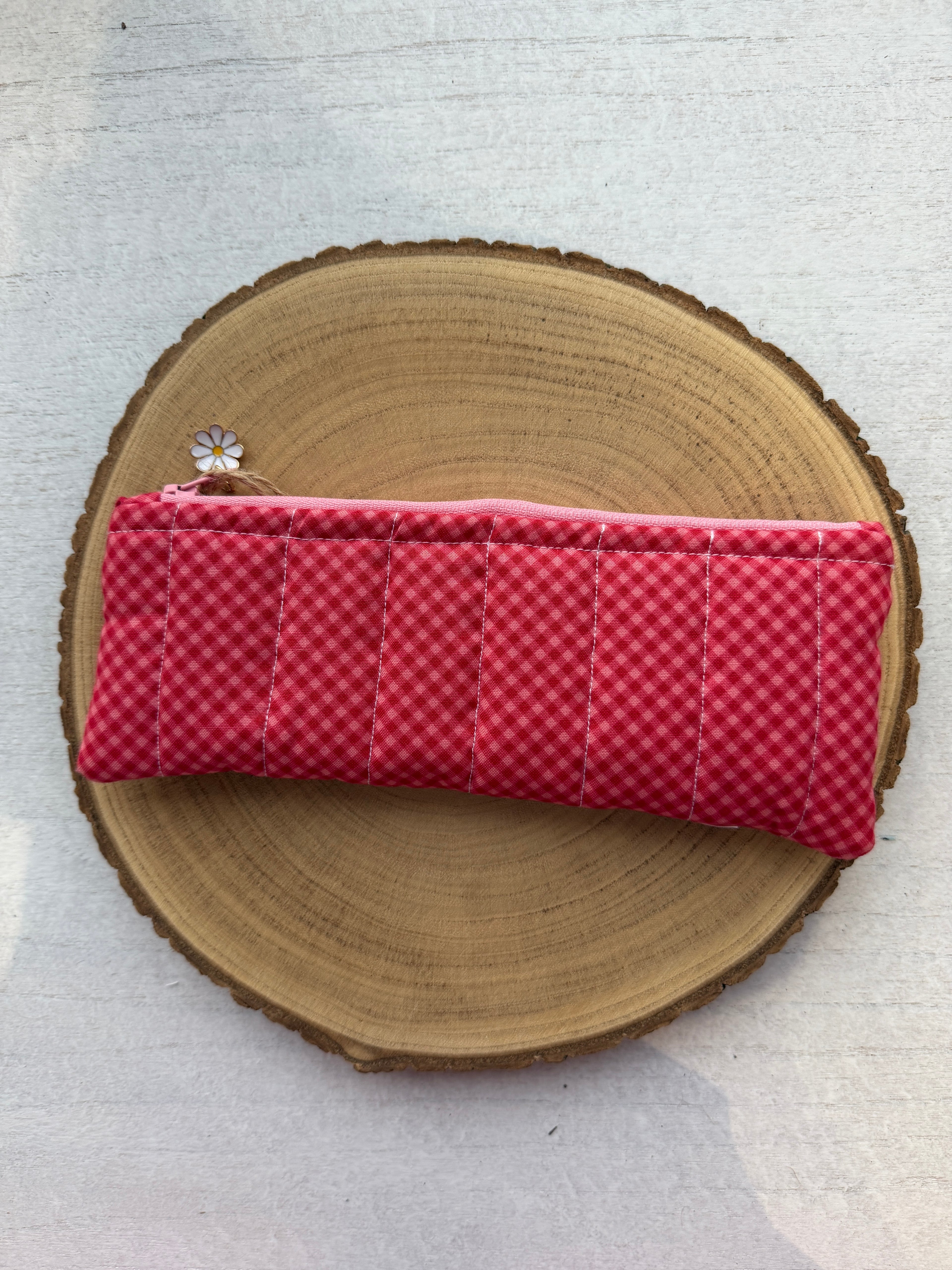 Strawberry Gingham Slimline Pencil Case