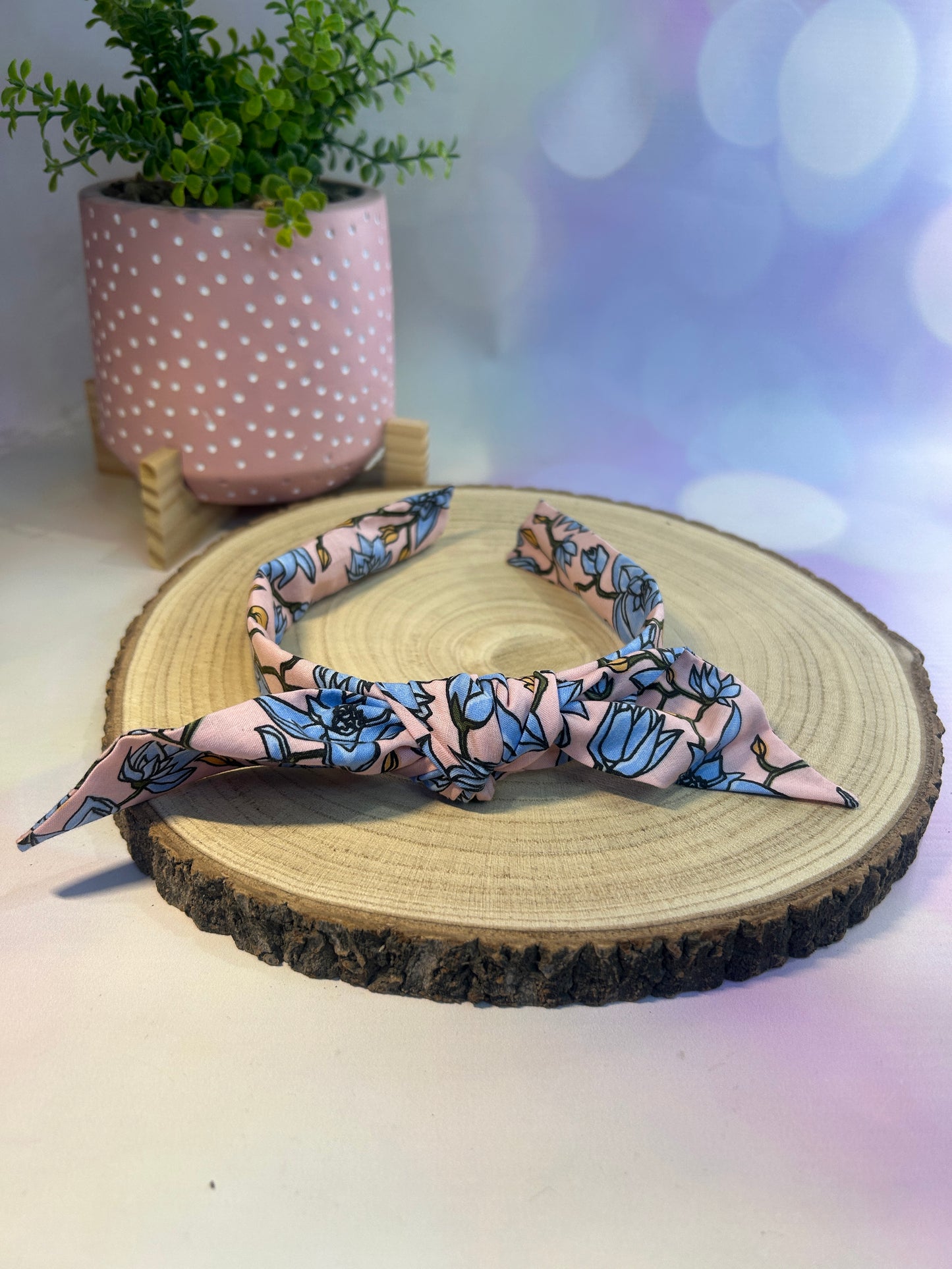 Blue and Pink Floral Knotband