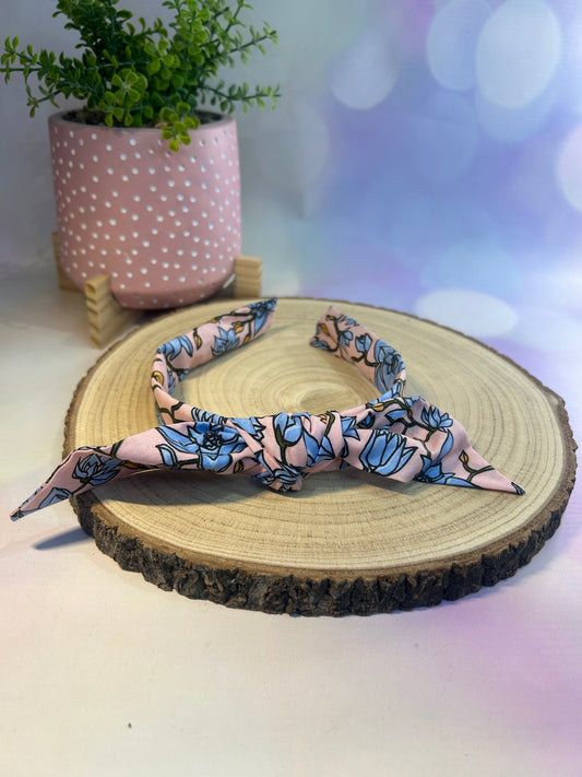 Blue and Pink Floral Knotband