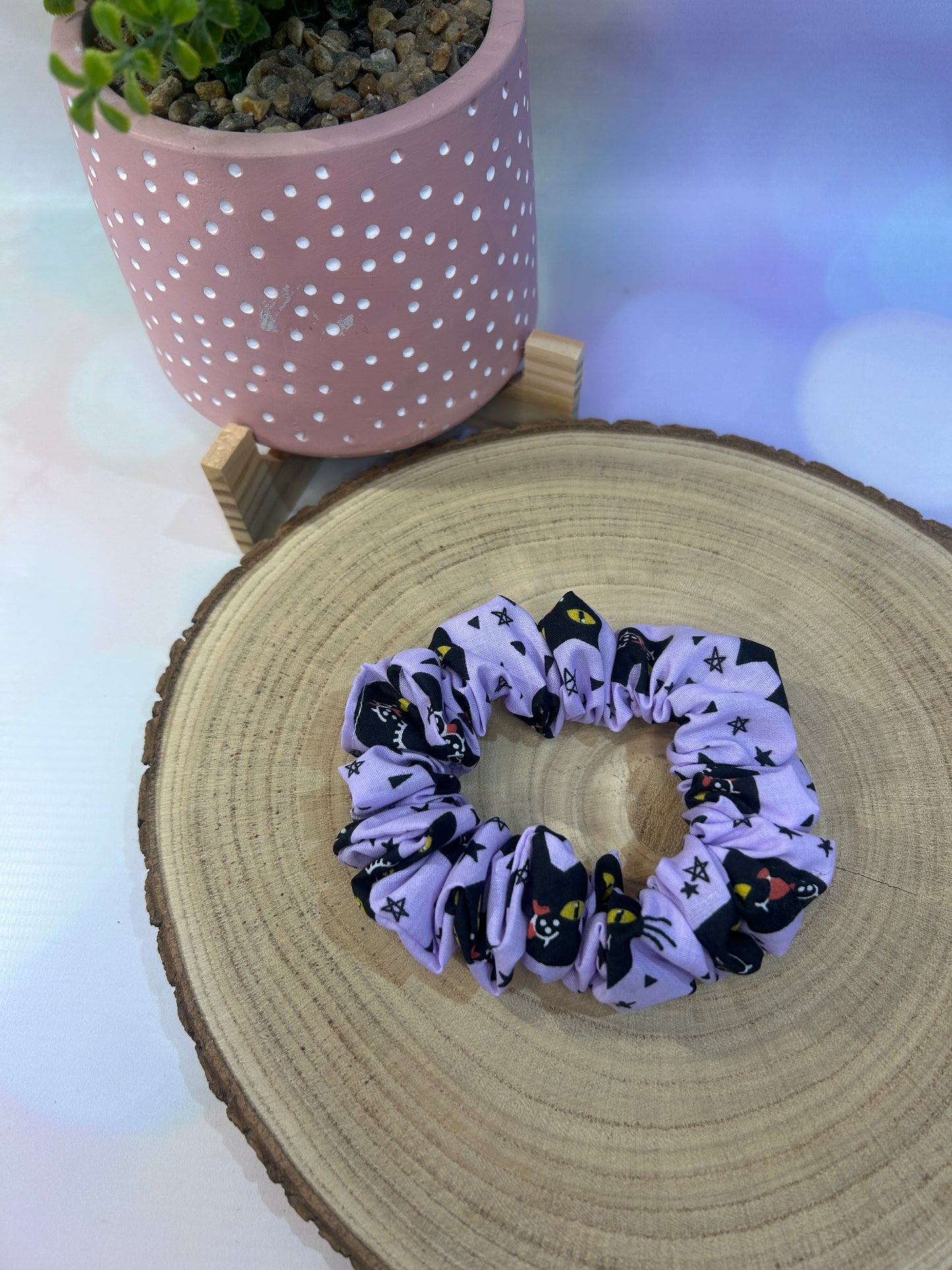 Halloween Spooky Cats Cotton Scrunchie