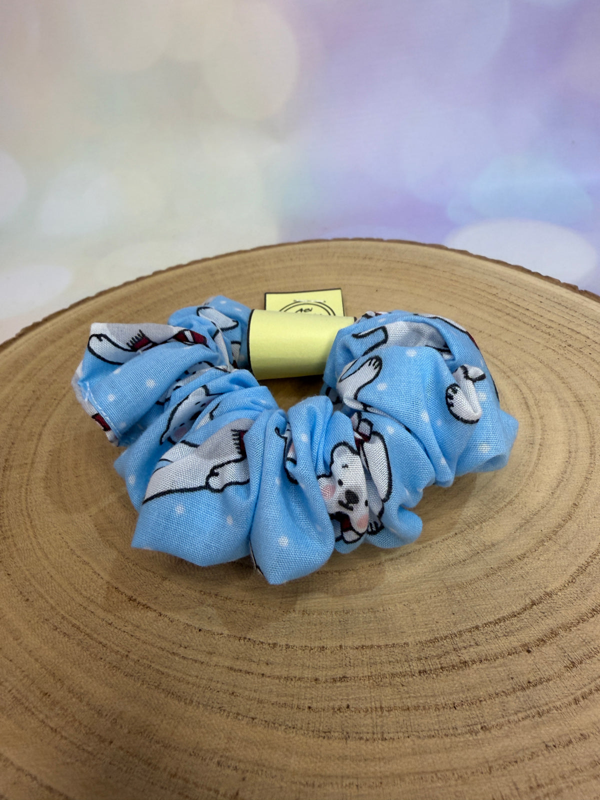Blue Polar Bear Christmas Scrunchie