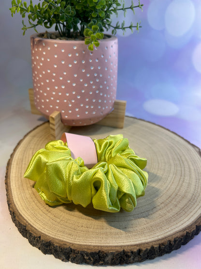 Luxury Lime Satin Scrunchie