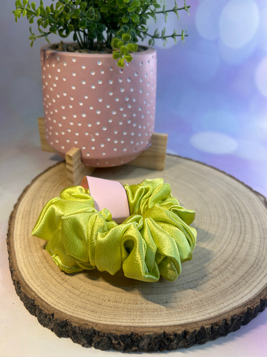 Luxury Lime Satin Scrunchie