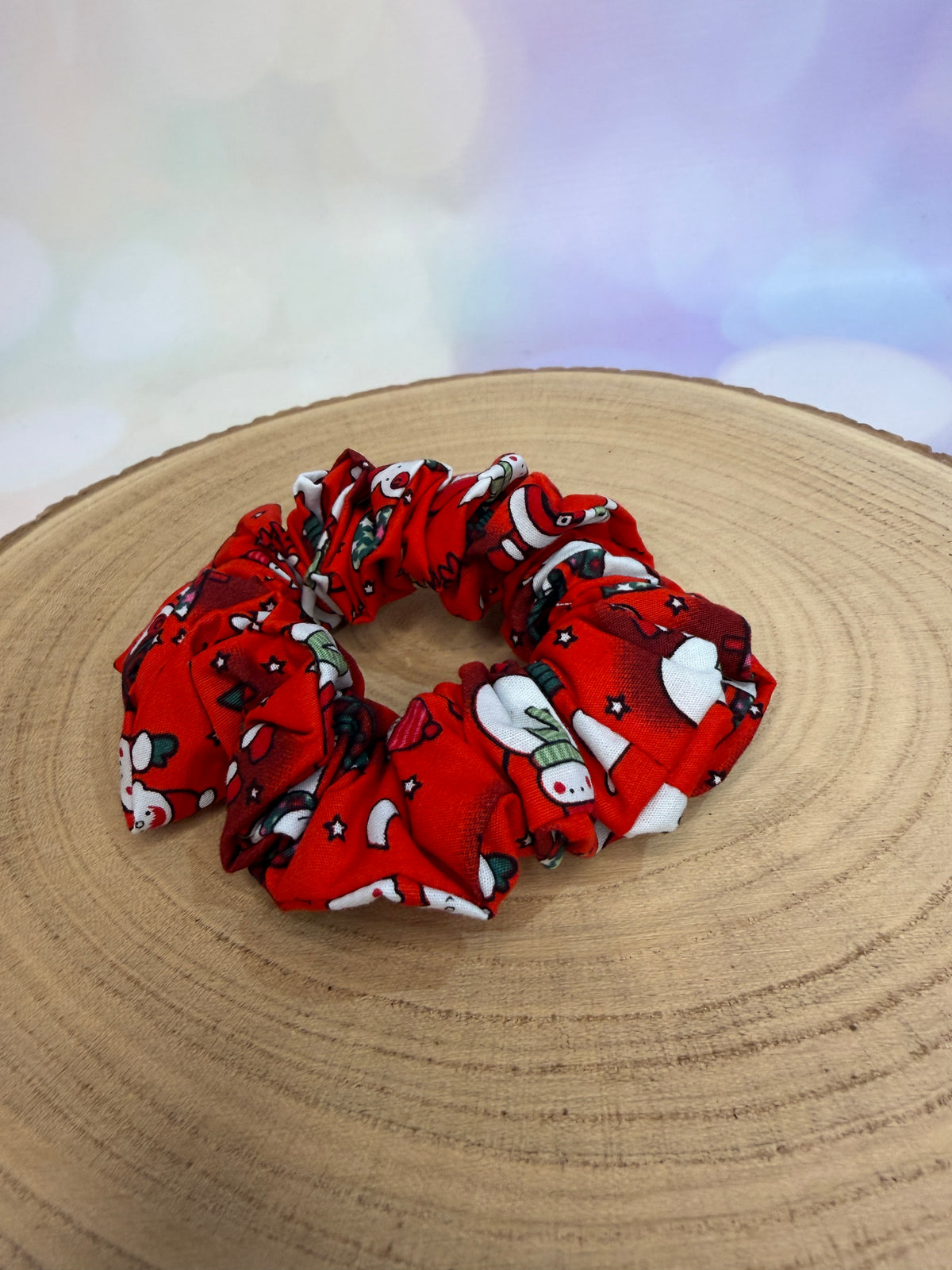 Red Festive Friends Christmas Scrunchie