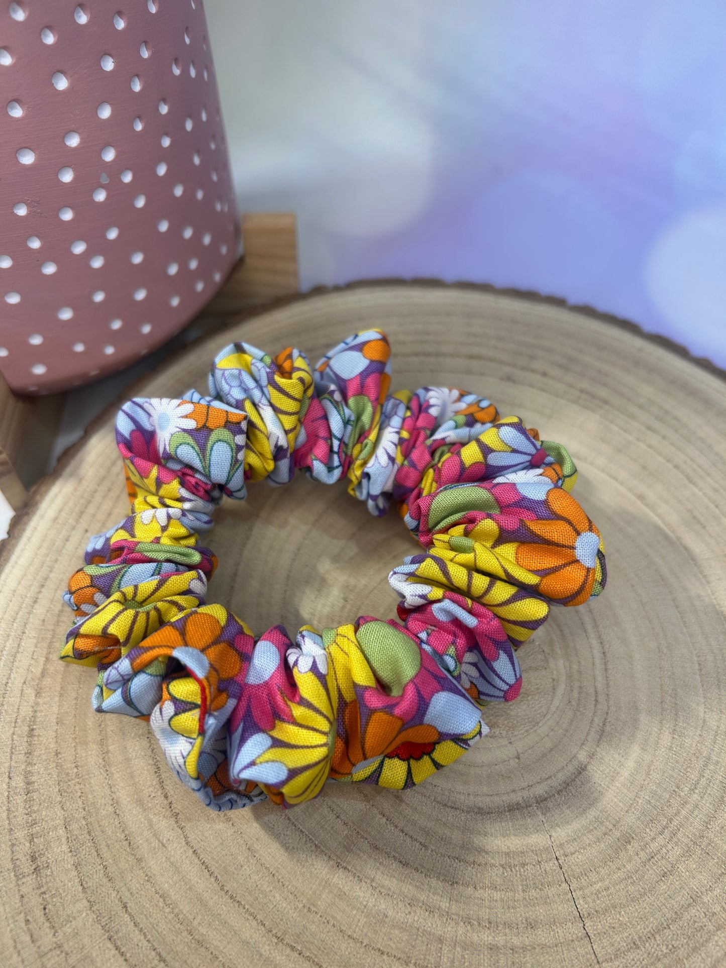 Groovy Flowers Hair Scrunchie