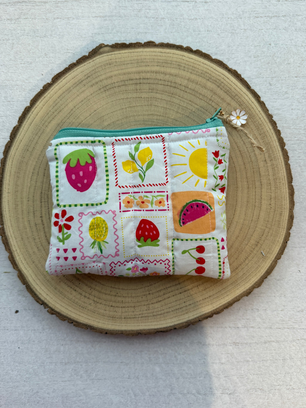 Tutti Frutti Teal Coin Purse