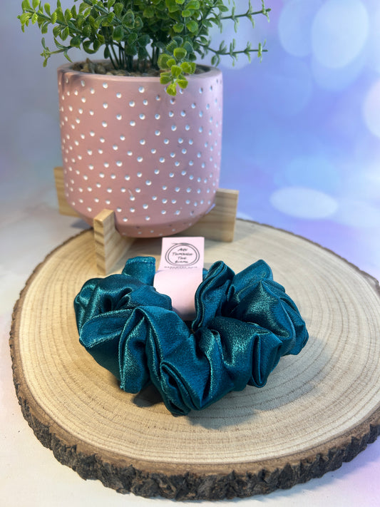 Luxury Teal Satin Scrunchie