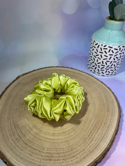 Luxury Lime Satin Scrunchie