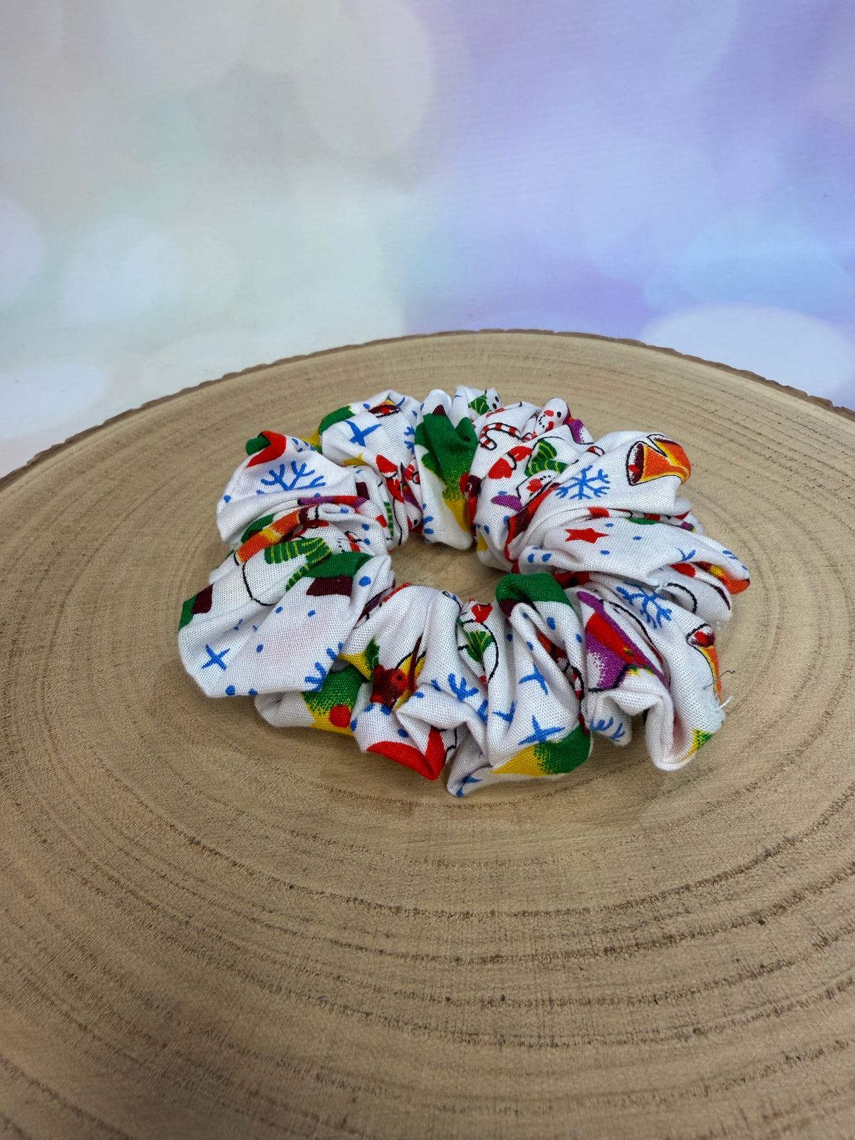 White Festive Friends Christmas Scrunchie