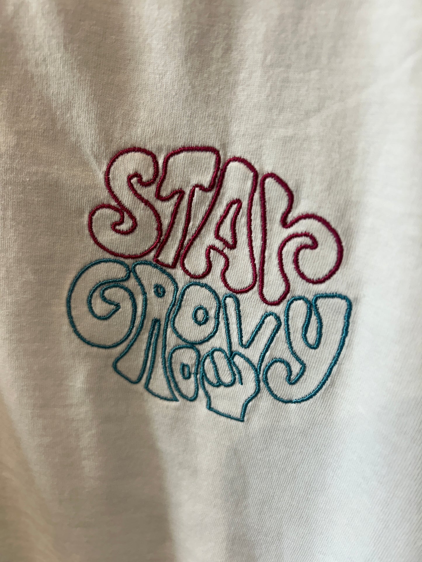 White Stay Groovy T-shirt SIZE X-LARGE
