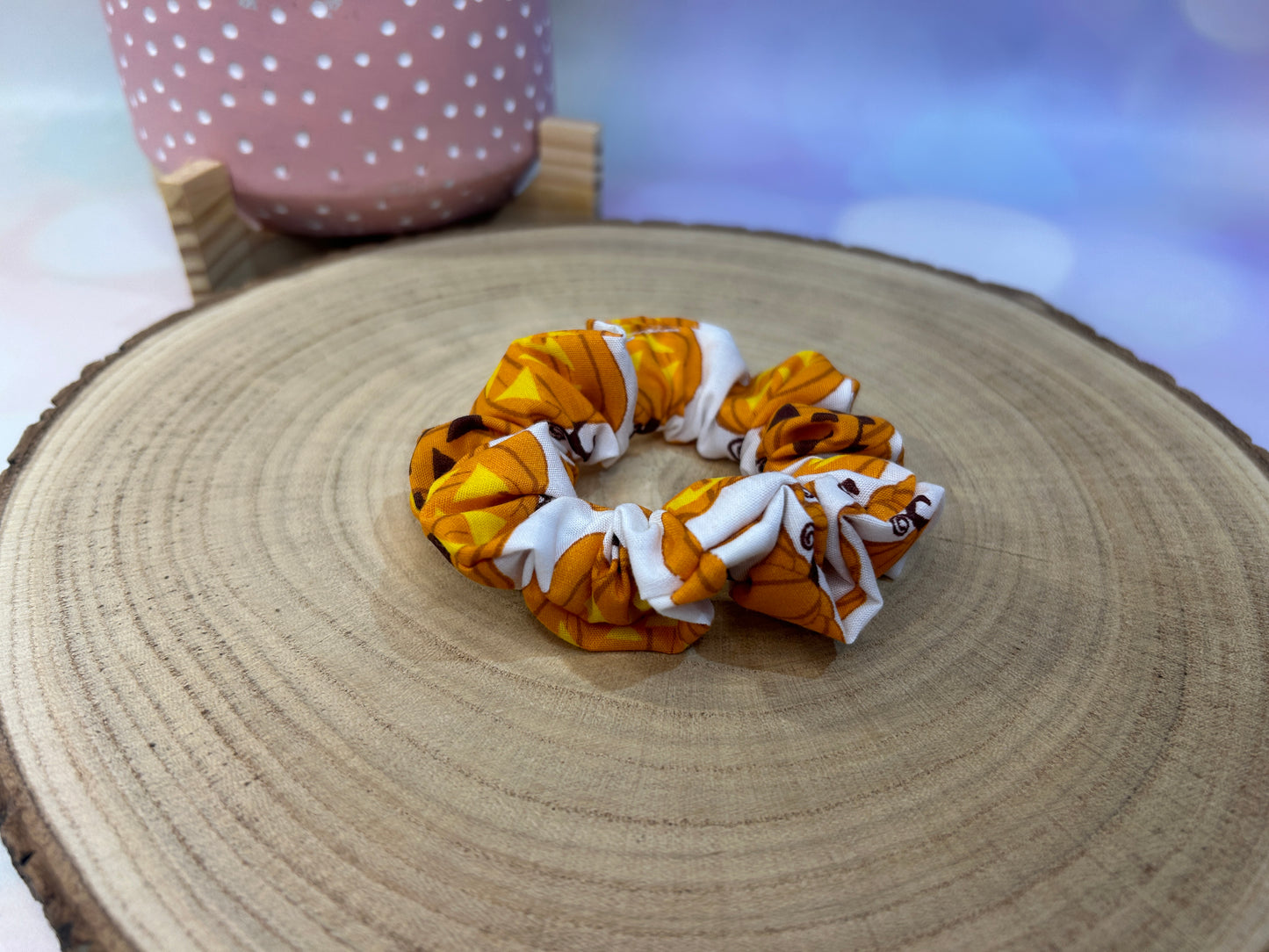 Halloween Pumpkin Cotton Scrunchie