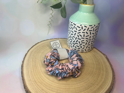 Pink & Blue Floral Scrunchie