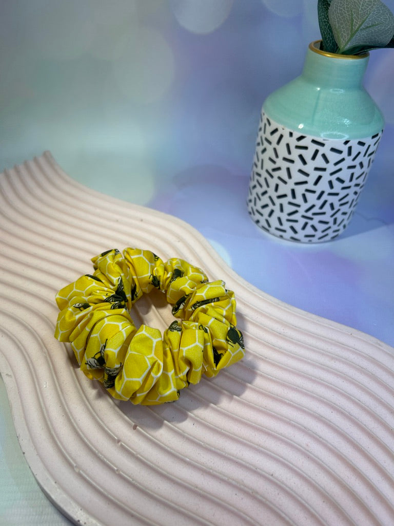 Yellow Honeybee Scrunchie