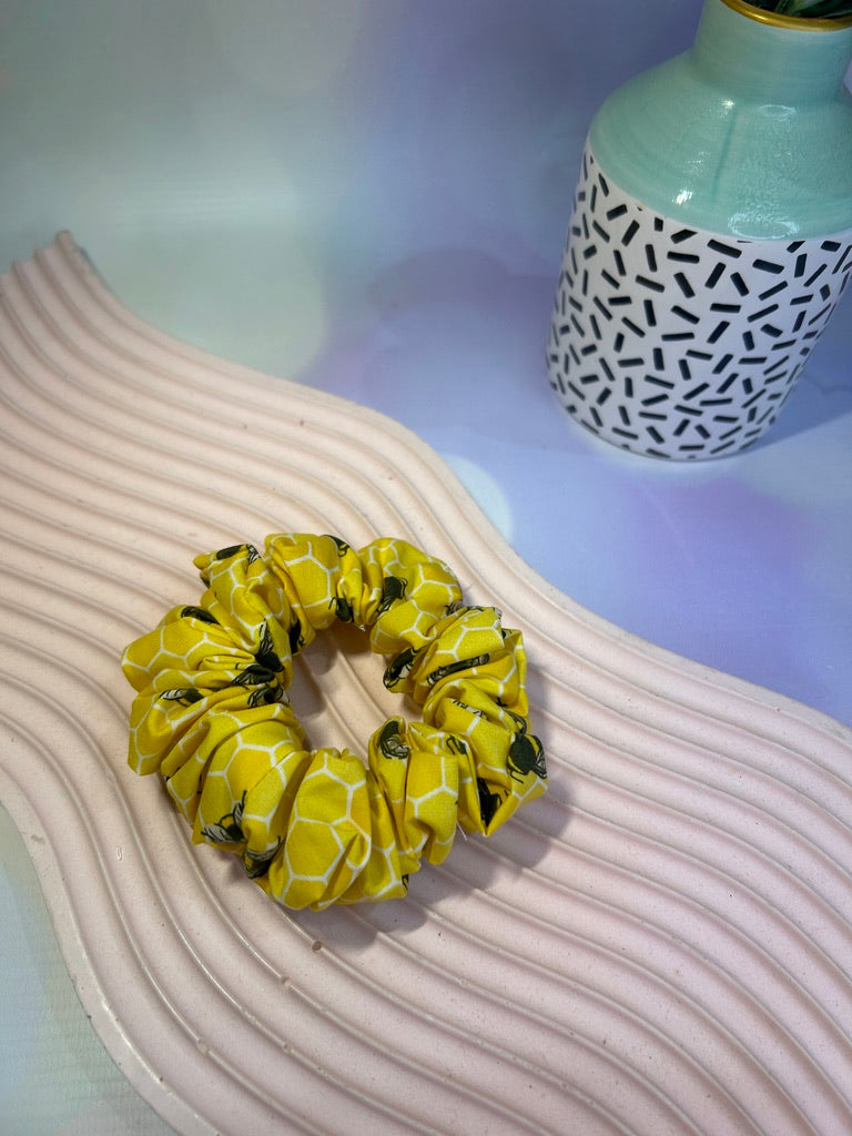 Yellow Honeybee Scrunchie