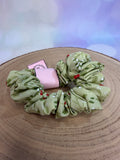 Green Holly Christmas Scrunchie