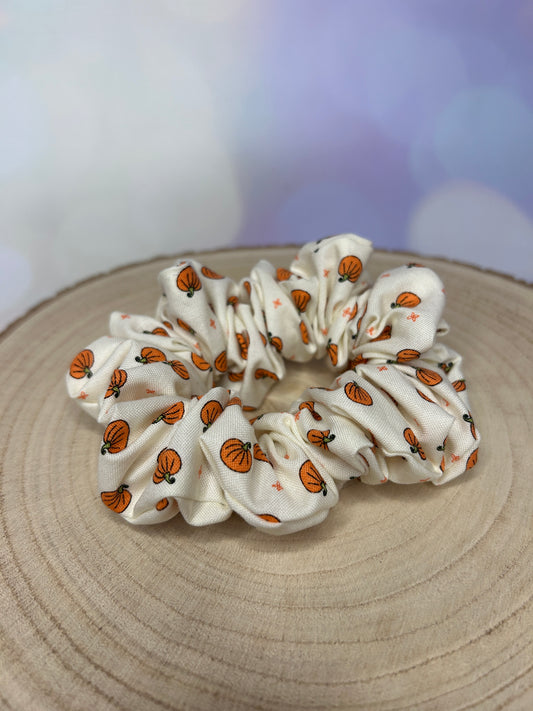 Mini Pumpkin Cream Cotton Scrunchie