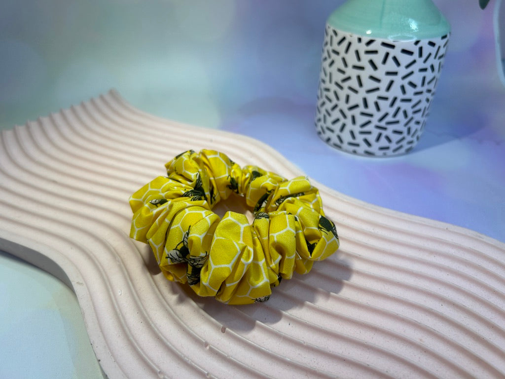 Yellow Honeybee Scrunchie