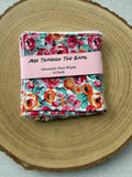 Mixed Pink Floral Reusable Face Wipes 4 pack