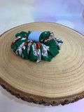 Green Santa Christmas Scrunchie