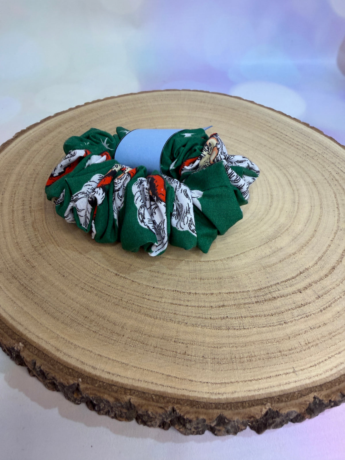 Green Santa Christmas Scrunchie