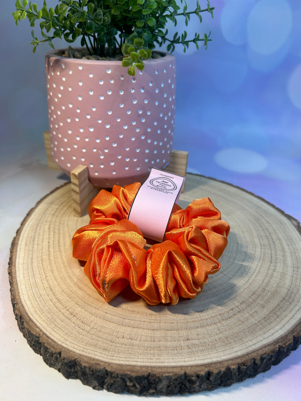 Luxury Orange Satin Scrunchie