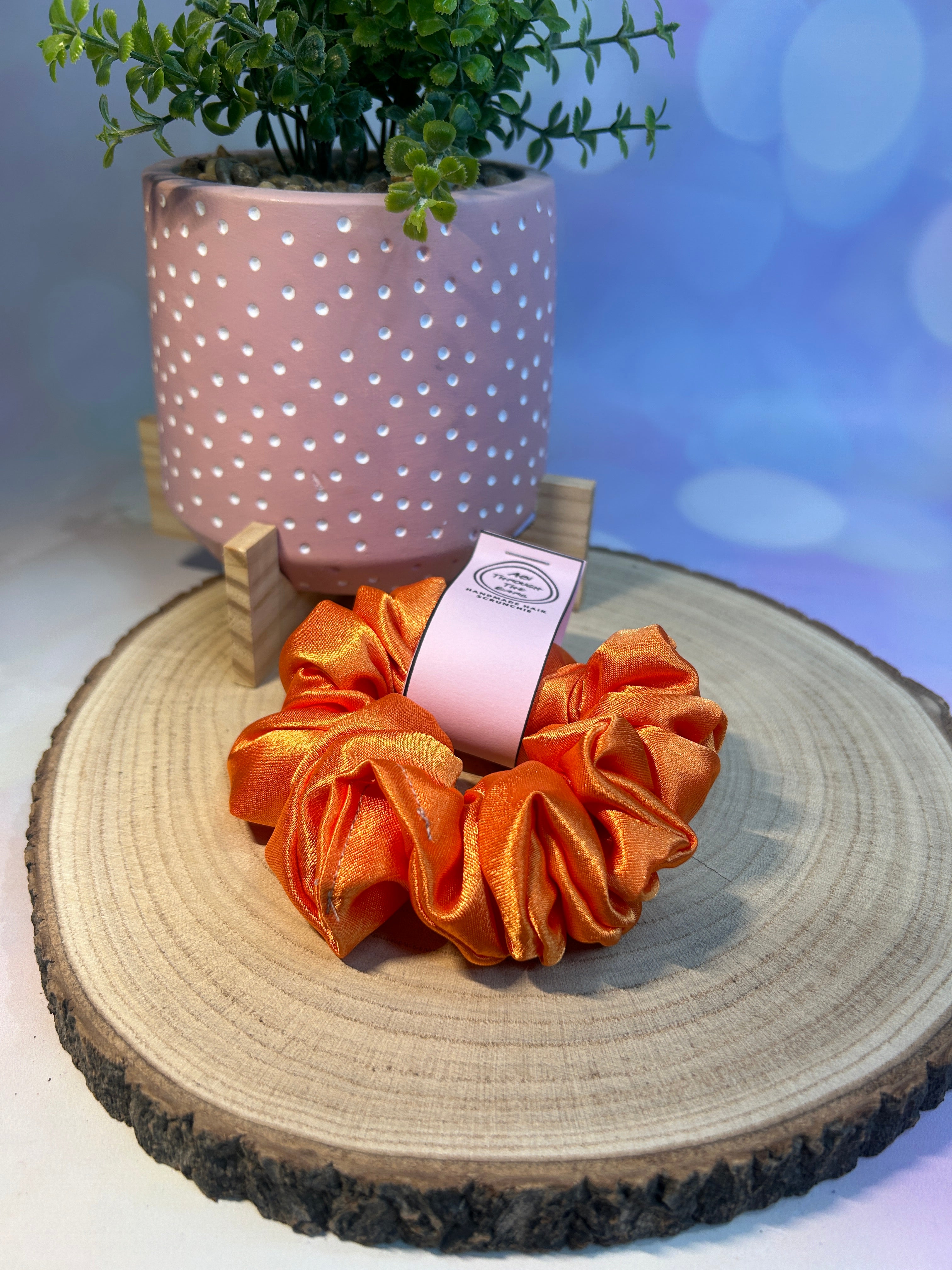Luxury Orange Satin Scrunchie