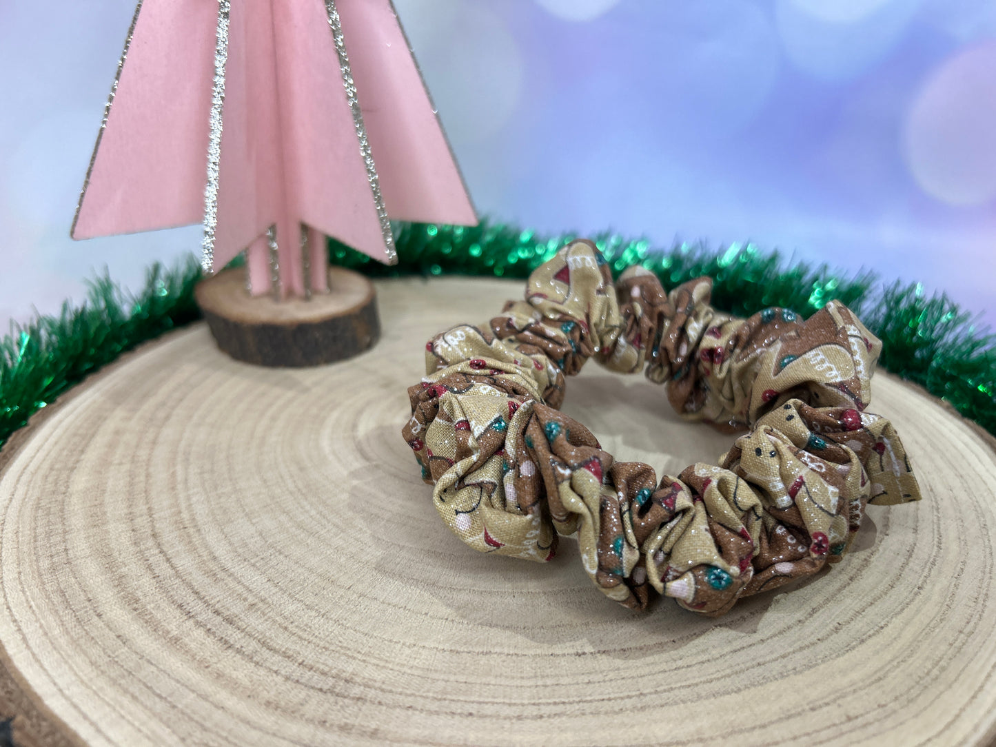 Limited Edition Sparkly Gingerbread Hair Scrunchie