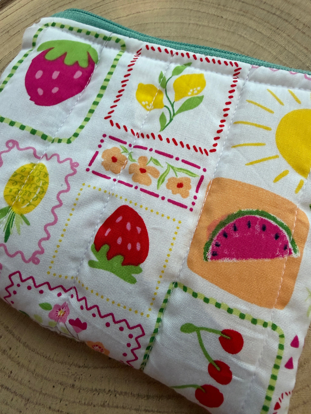Tutti Frutti Teal Coin Purse
