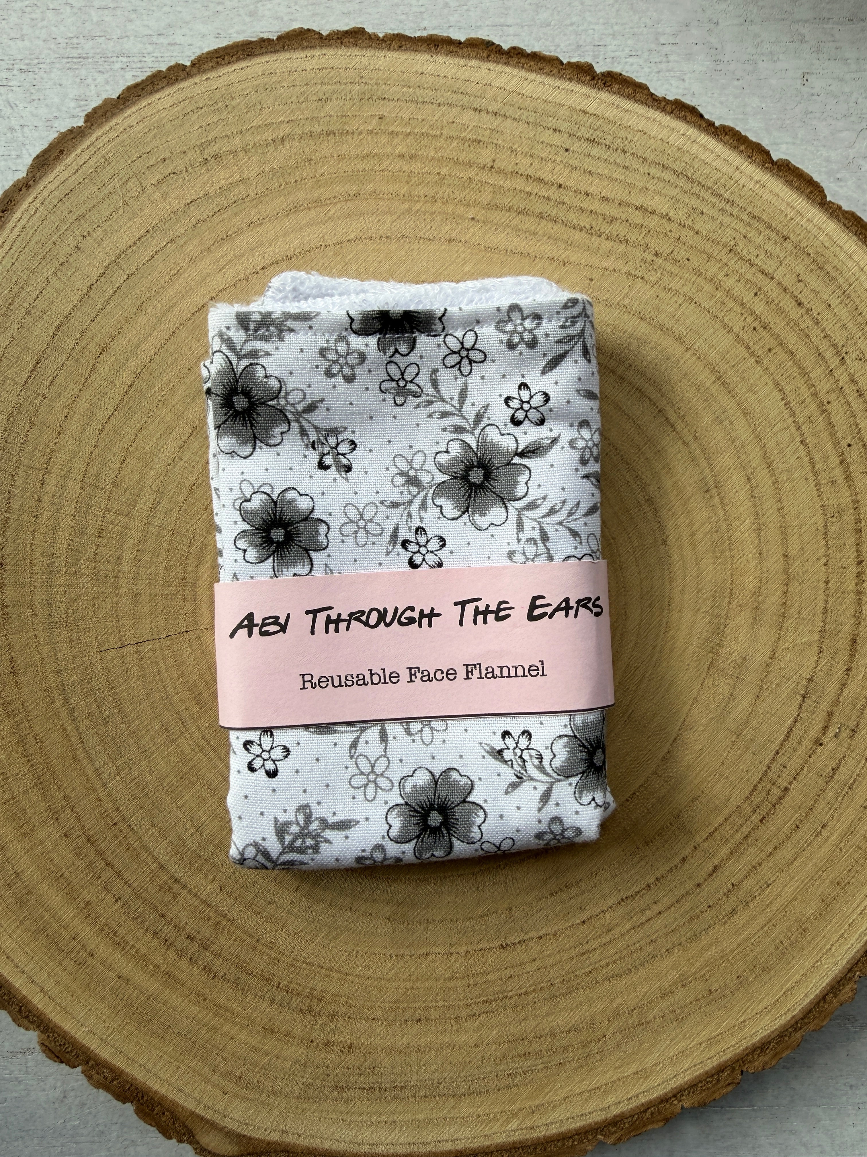 Monochrome Meadow Reusable Face Cloth