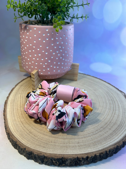 Pink Big Flower Scrunchie