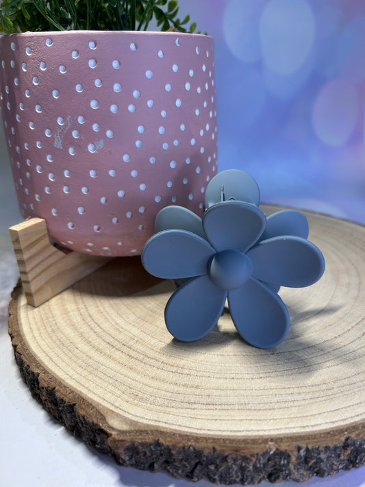 Grey Flower Hair Claw Clip