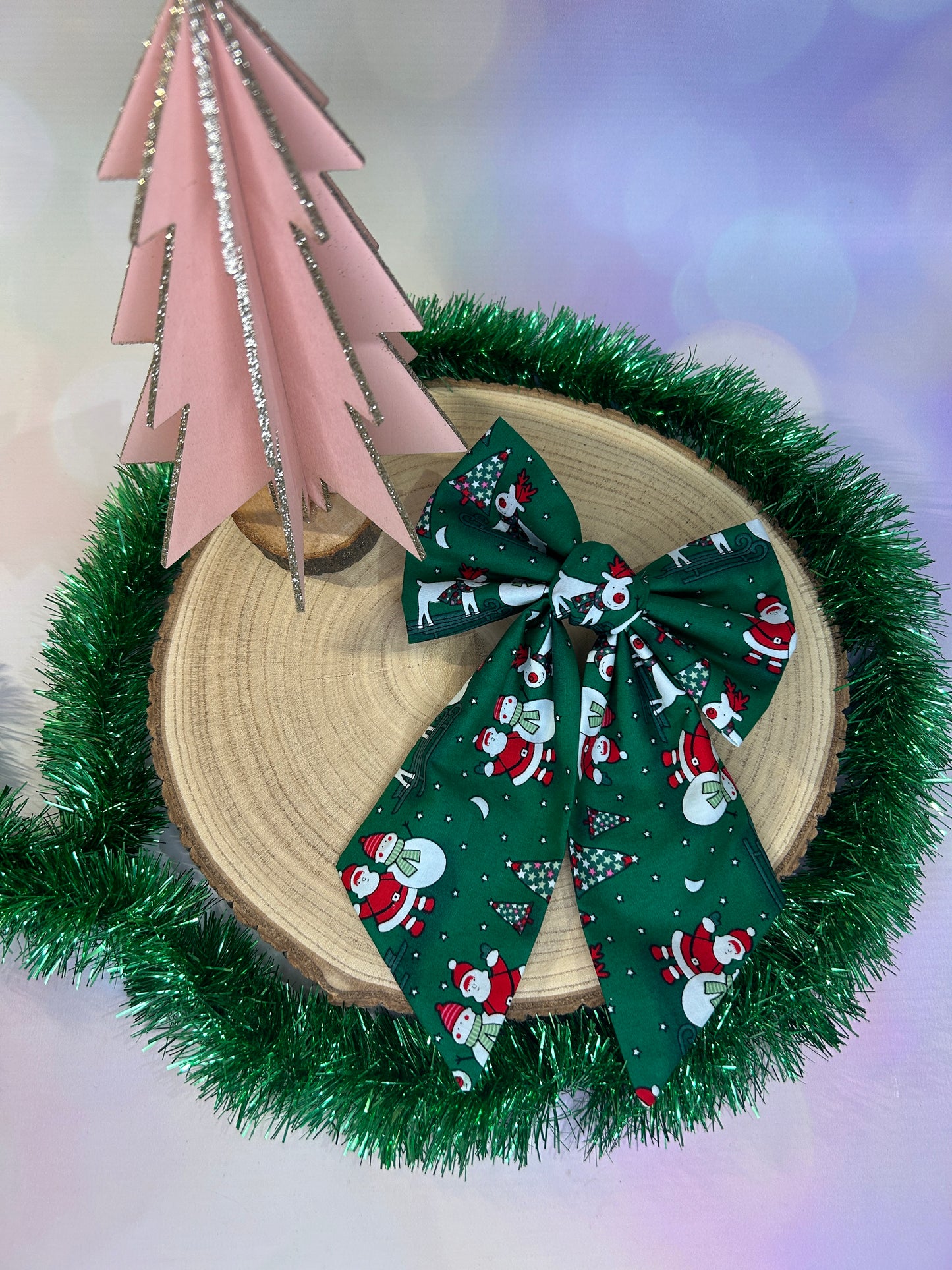 Festive Friends Hair Bow - Green