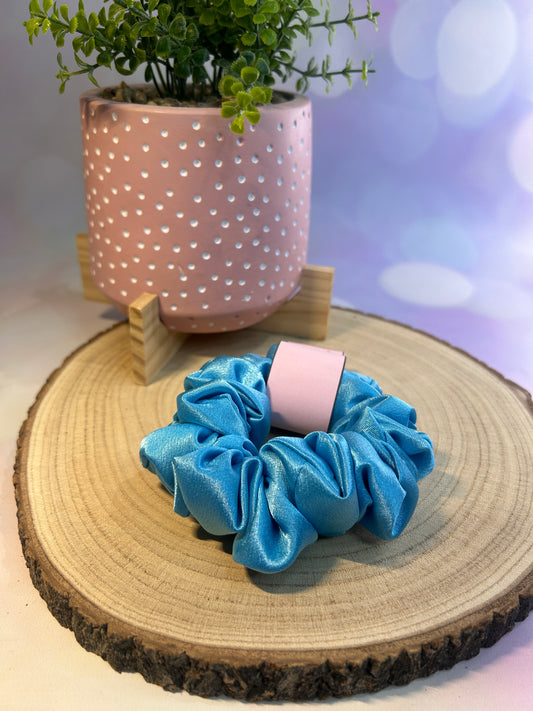 Luxury Blue Satin Scrunchie