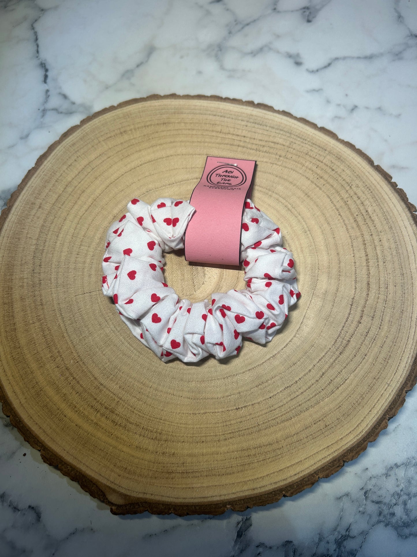 Mini Hearts Hair Scrunchie