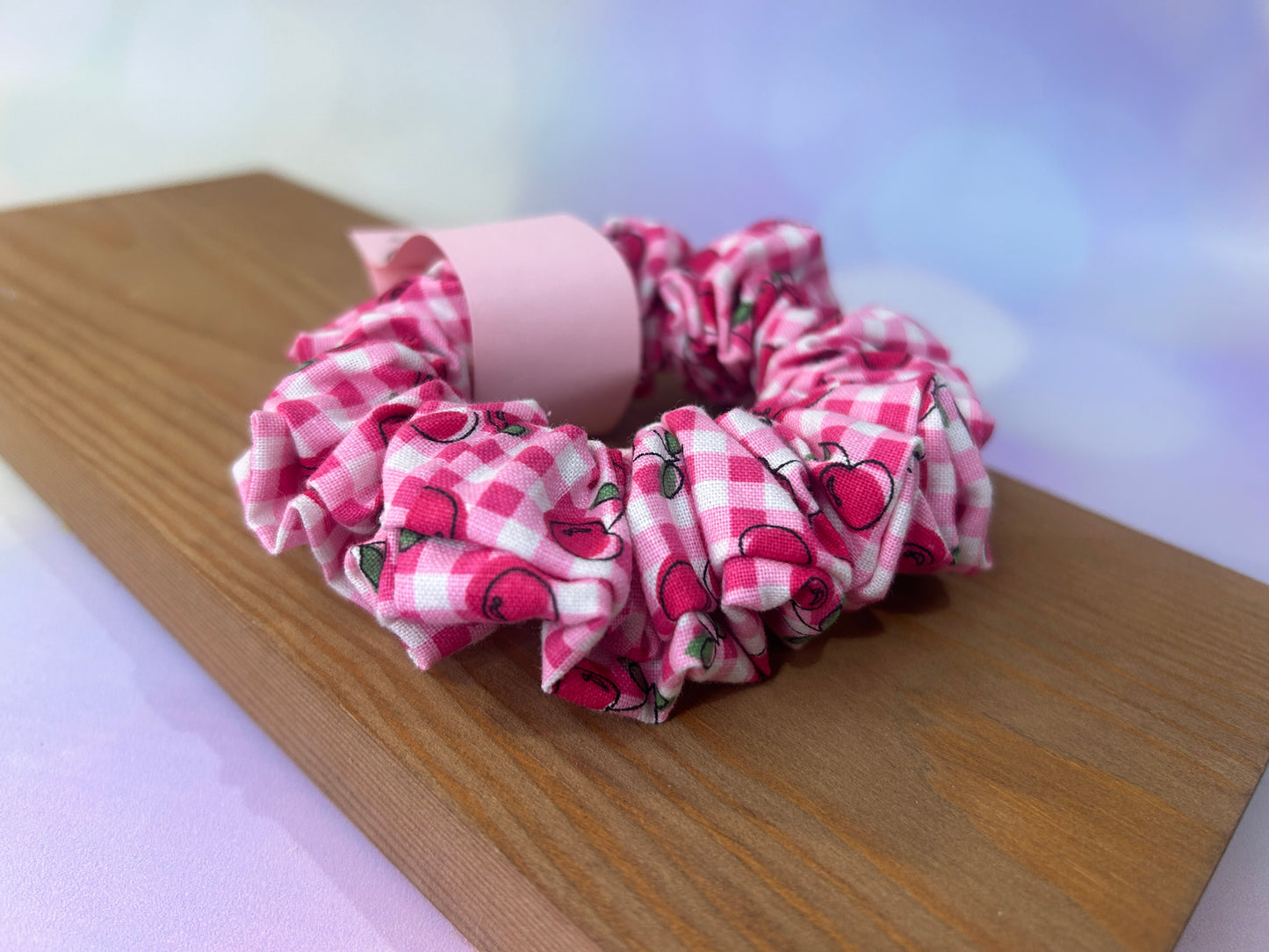 Gingham Cherries  Hair Scrunchie - Limited Edition