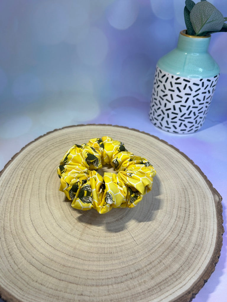 Yellow Honeybee Scrunchie