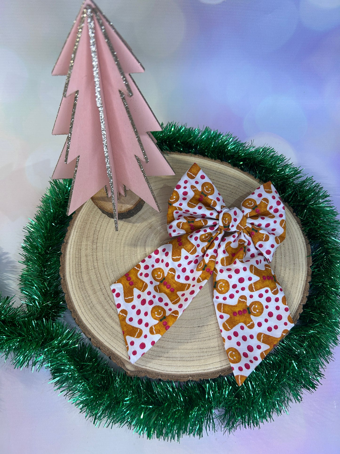 Polka Dot Gingerbread Hair Bow