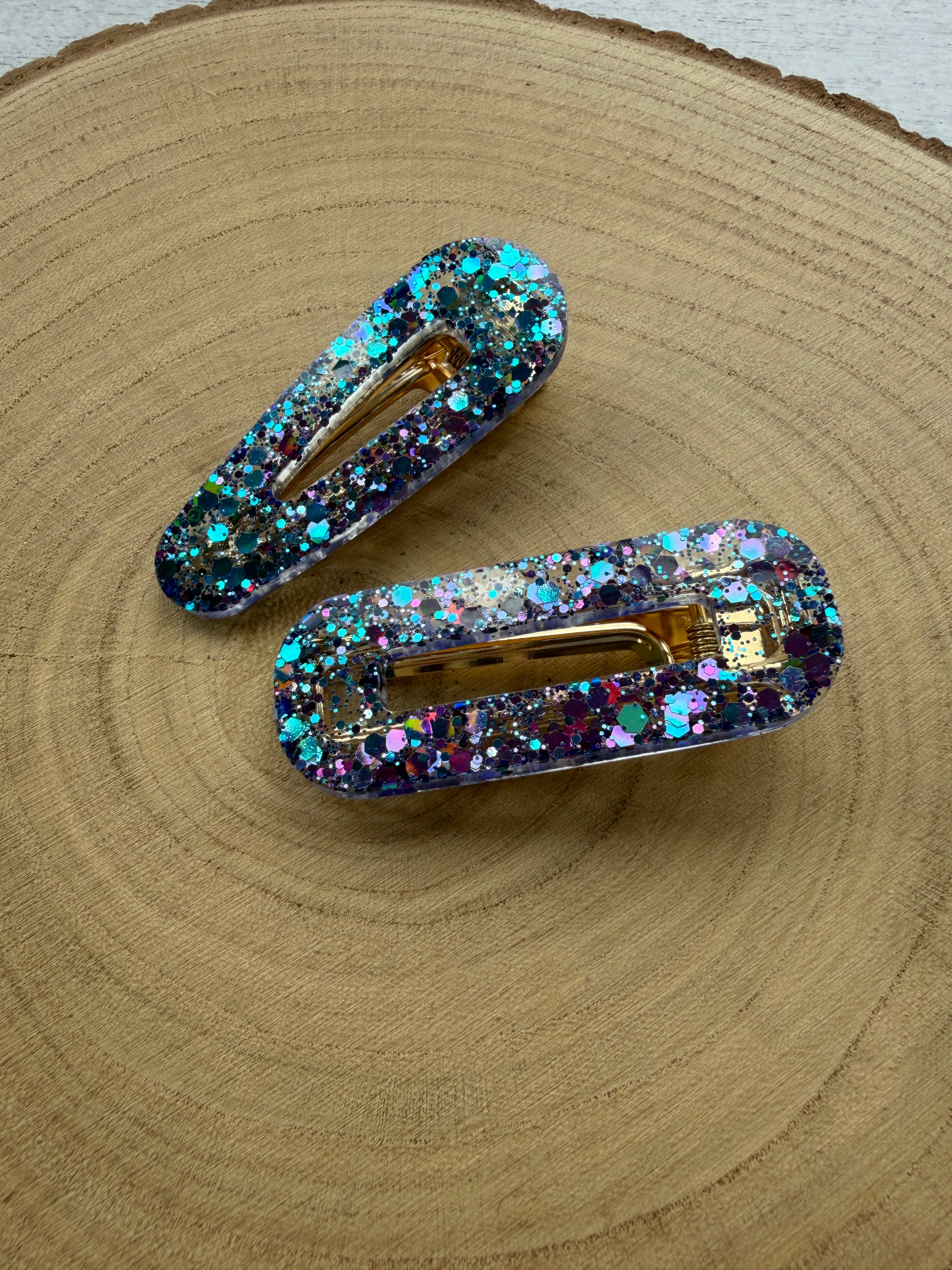 Midnight Mermaid Glitter Hair Clips