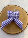 Lilac Gingham Puffy Bow Keychain