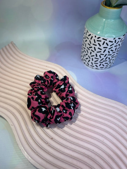 Bold Pink Animal Print Scrunchie