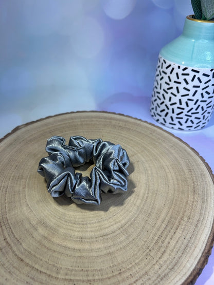 Luxury Stone Silver Satin Scrunchie