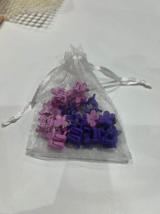 Mini Daisy Clips- Pink & Purple colour mix