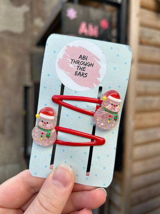 Cute Snowman Hair Slides