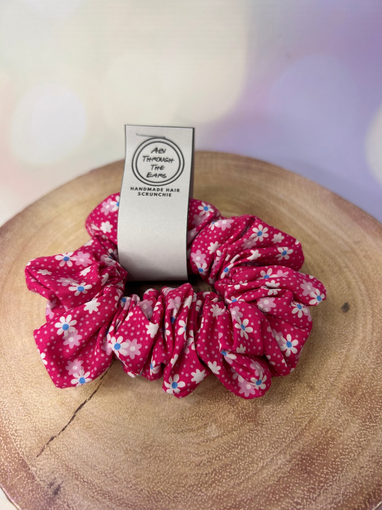 Pink Mini Floral Scrunchie