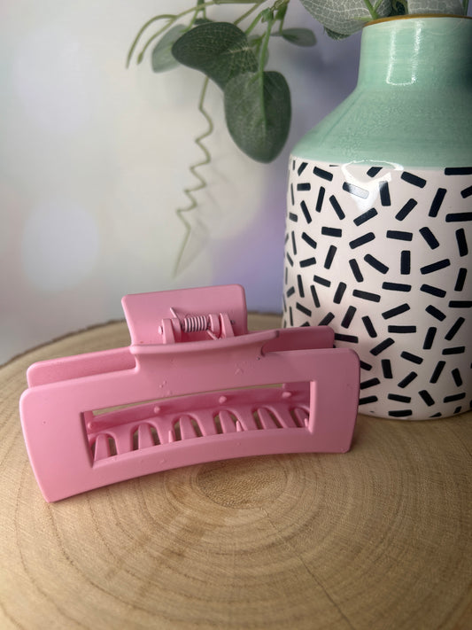 Shiny Pink XL Flat Claw Clip