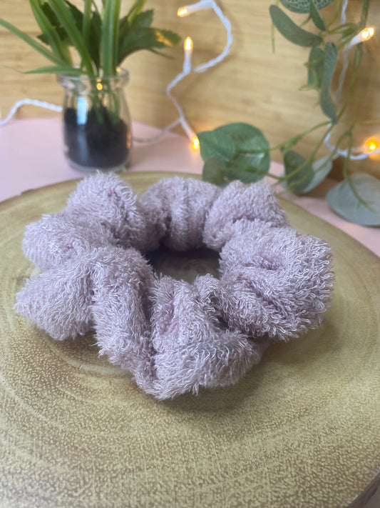 Pink Bamboo Towelling Scrunchie