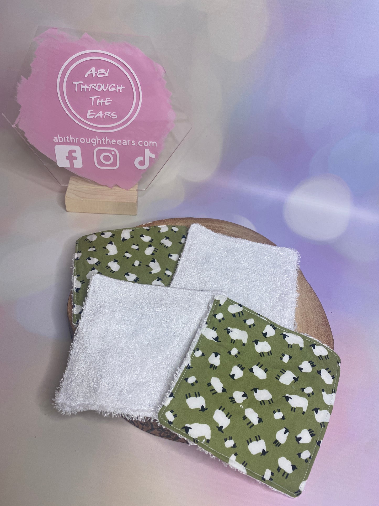 Green Sheep Reusable Face Wipes Pack