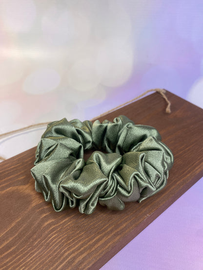 Luxury Sage Satin Scrunchie