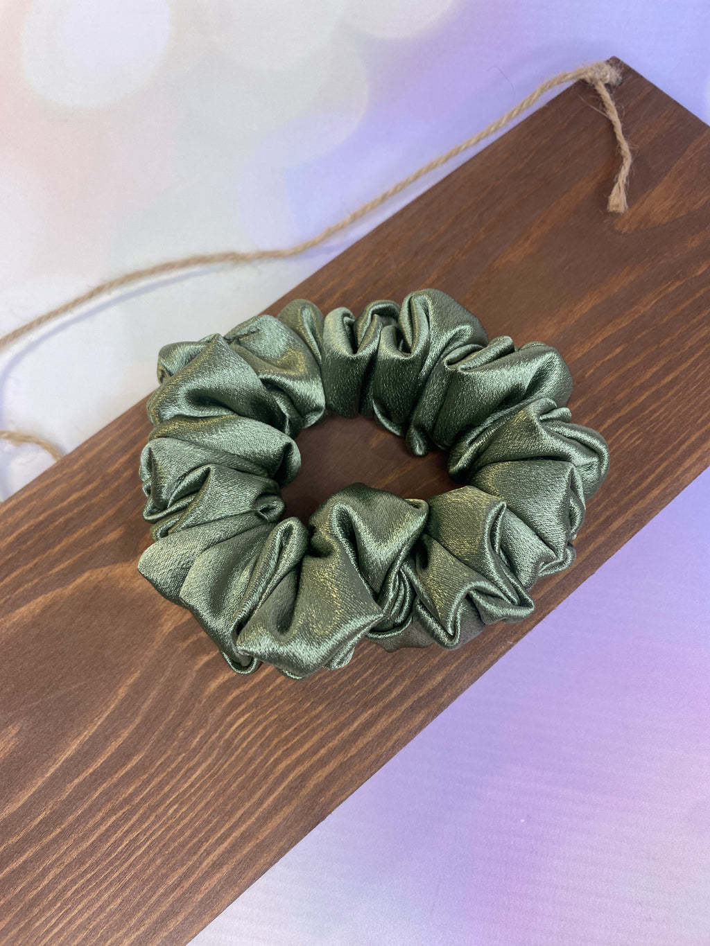 Luxury Sage Satin Scrunchie