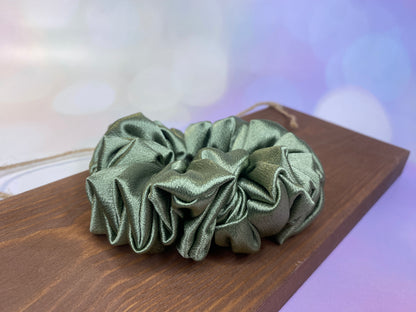 Luxury Sage Satin Scrunchie